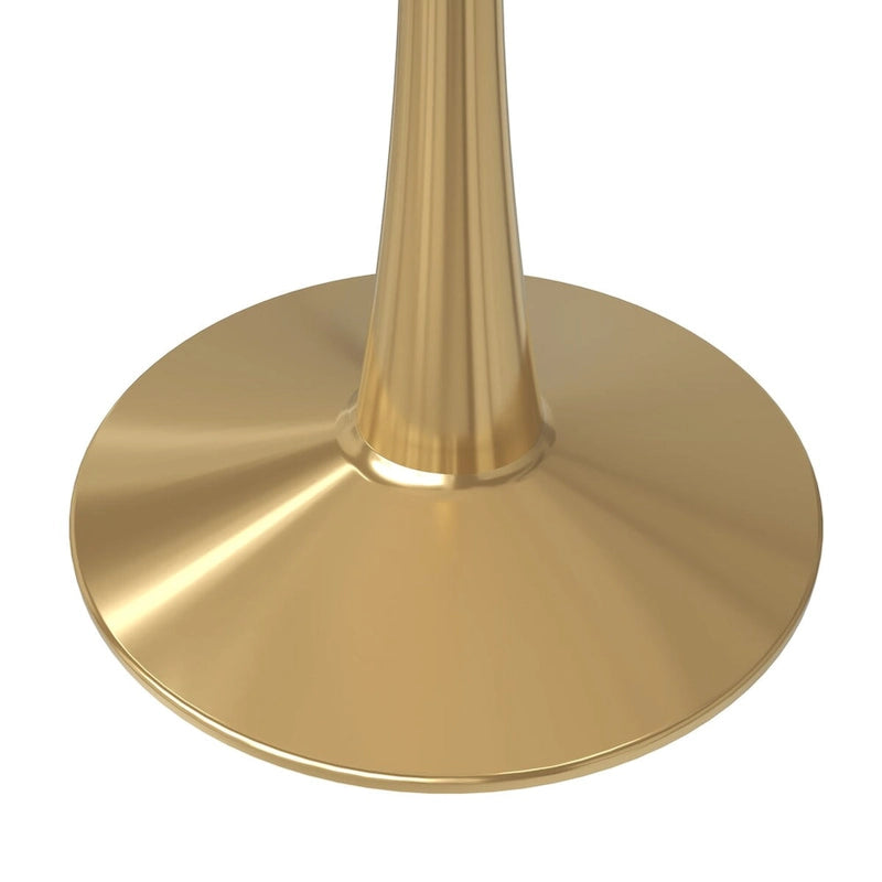 Round Dining Table 40 Sintered Stone Tabletop in Gold Steel