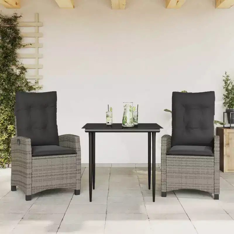 vidaXL Trendy Poly Rattan Patio Dining Set