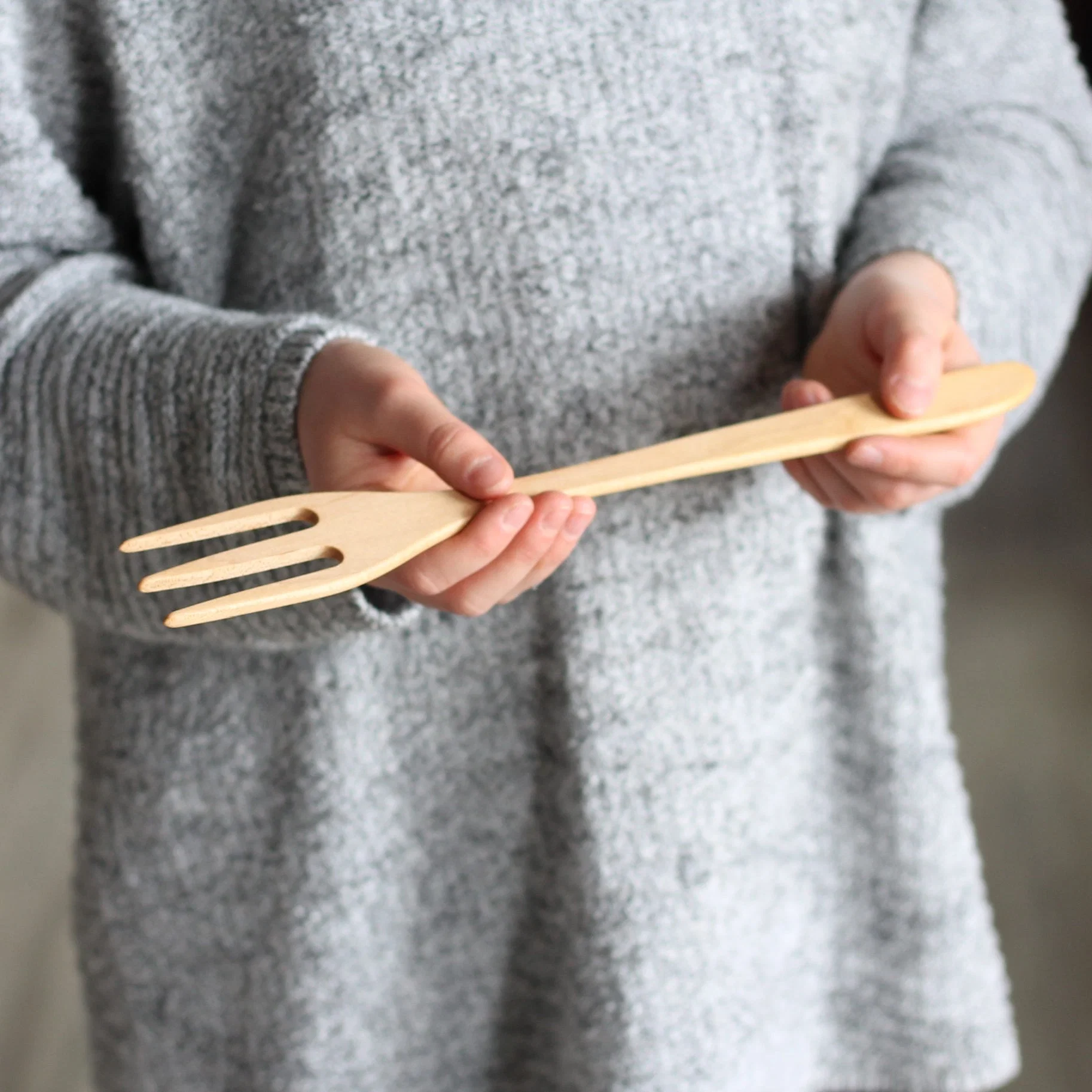 Handmade Wooden Thin Fork