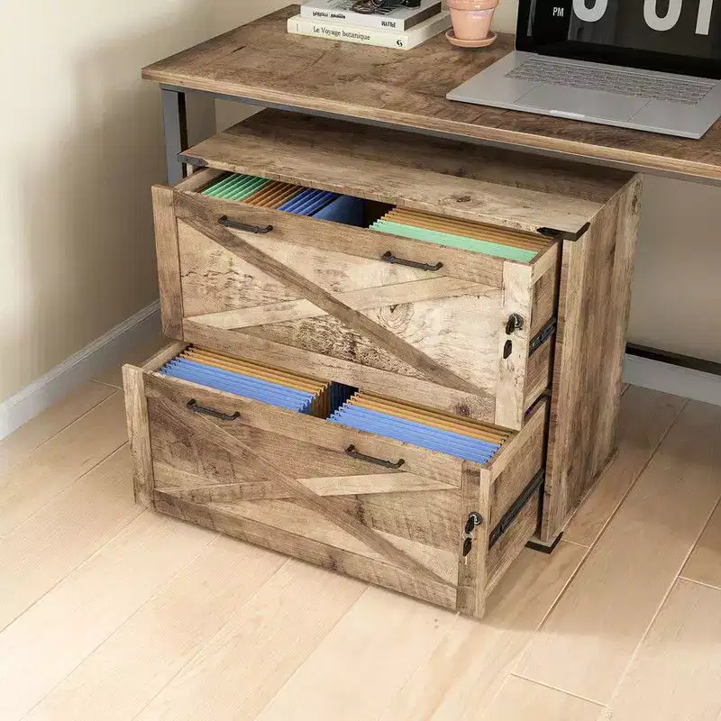 Karl Home 2-Drawer Gray Particle Board 31.5in. W Lateral File Cabinet