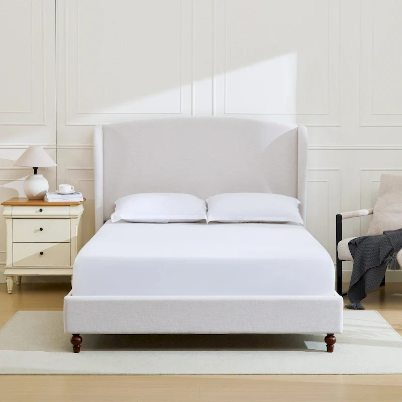 Headboard Upholstered Wingback Platform Bed