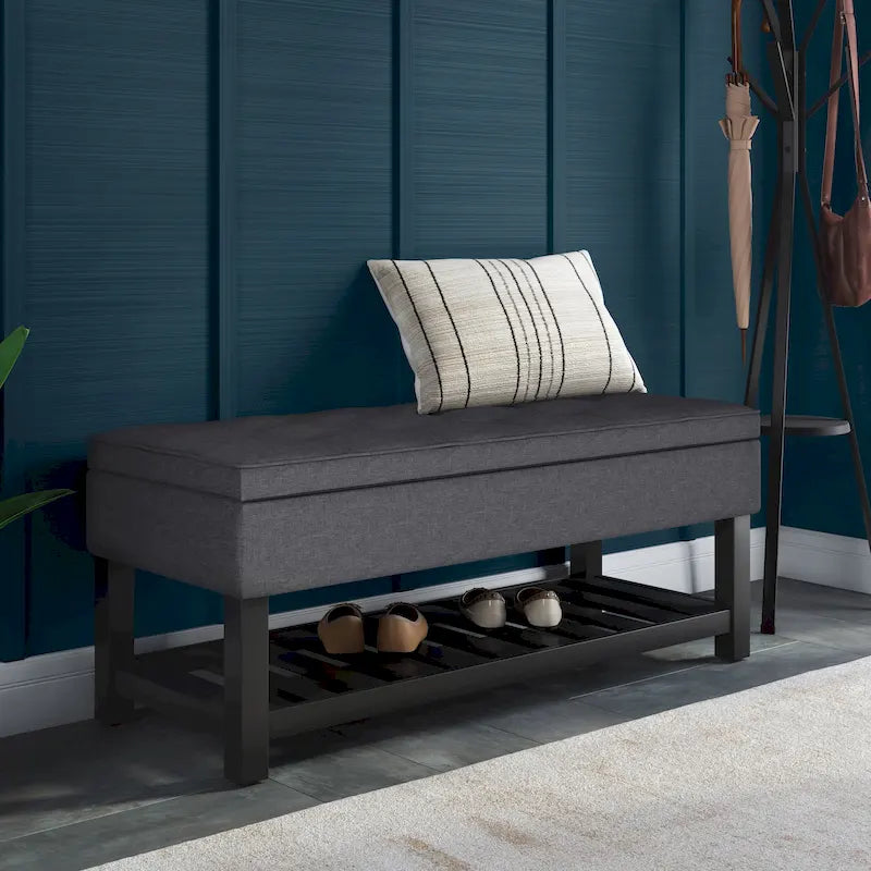 44 inch Wide Transitional Rectangle Ottoman Bench