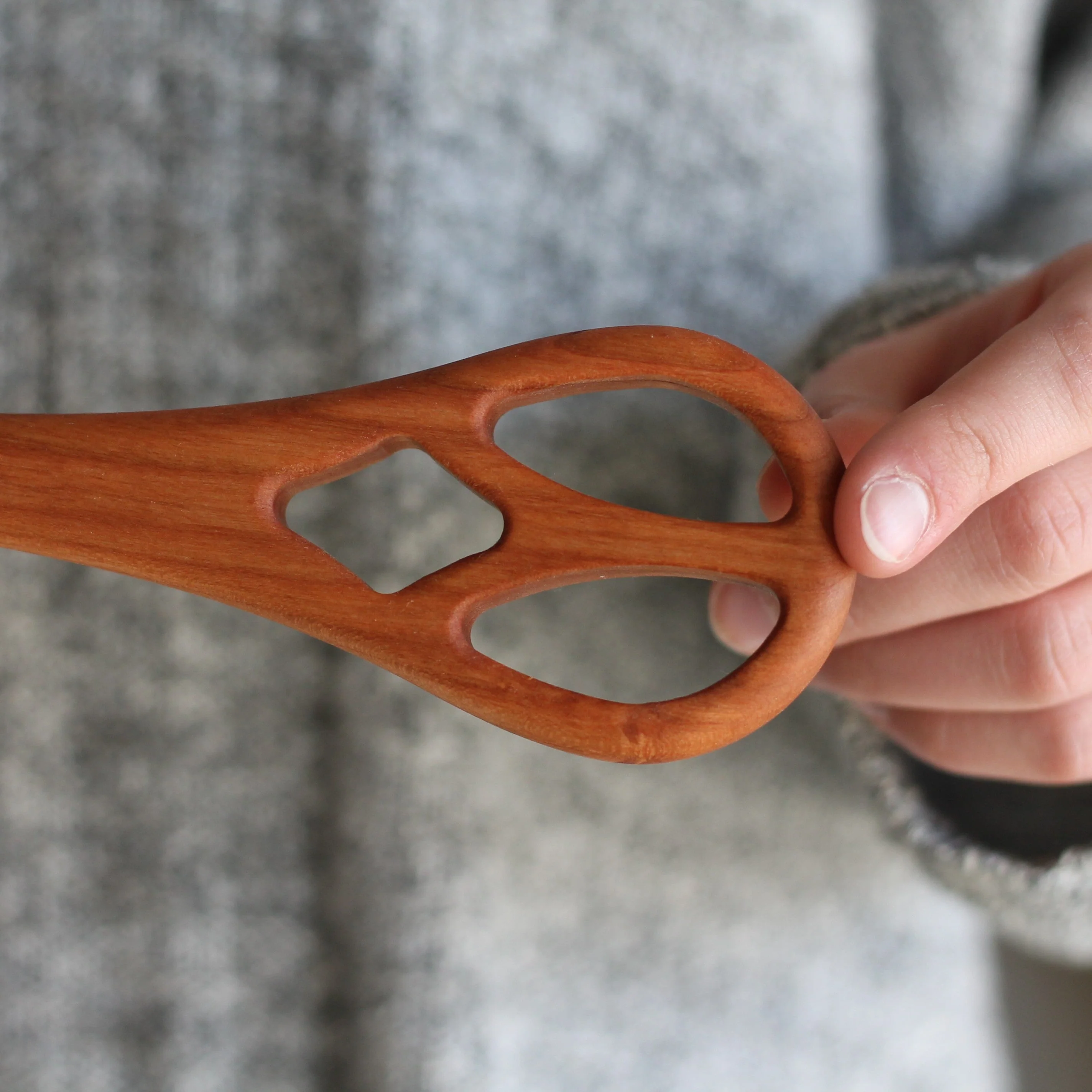 Handmade Wooden Cherry Dough Whisk