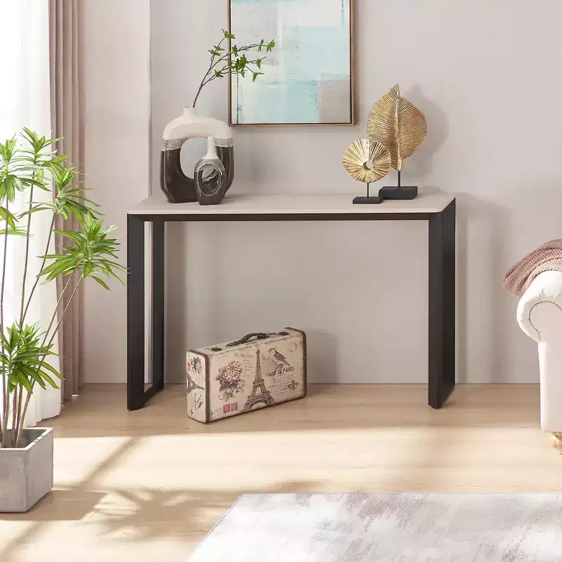 Rosary Blenn Console Table  47 Triangular Metal Frame