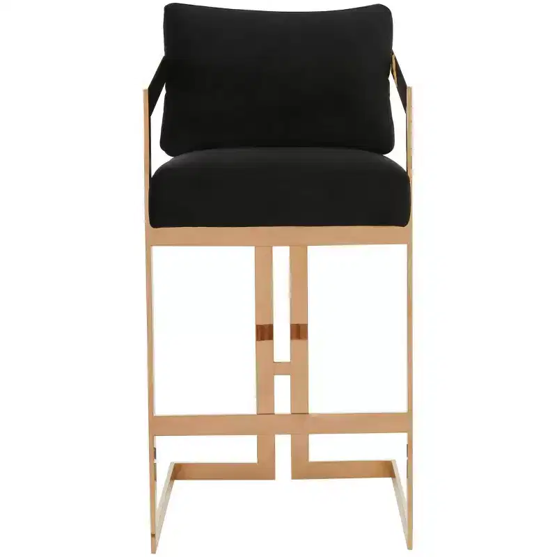 Velvet Barstool Black
