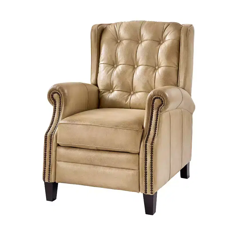 Silvia Genuine Leather Power Recliner with Solid Wood Legs|ARTFUL LIVING DESIGNS