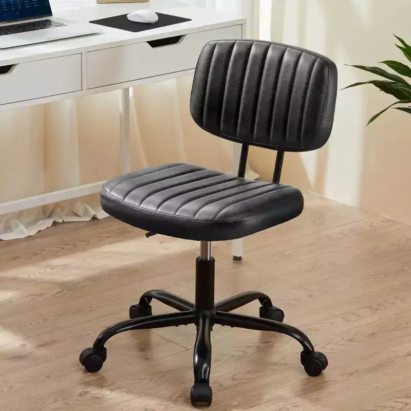 Ergonomic Armless Chair: 360 Swivel, Rolling, Adjustable Height for Computer Tasks