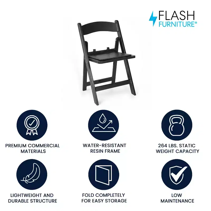 Kids Resin Folding Chair with Vinyl Padded Seat
