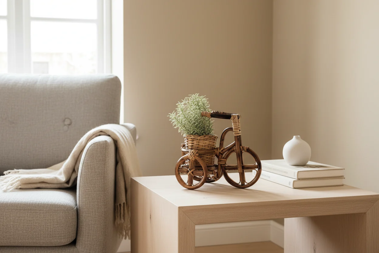 Bicycle Rattan Planter, large - Handmade Planters