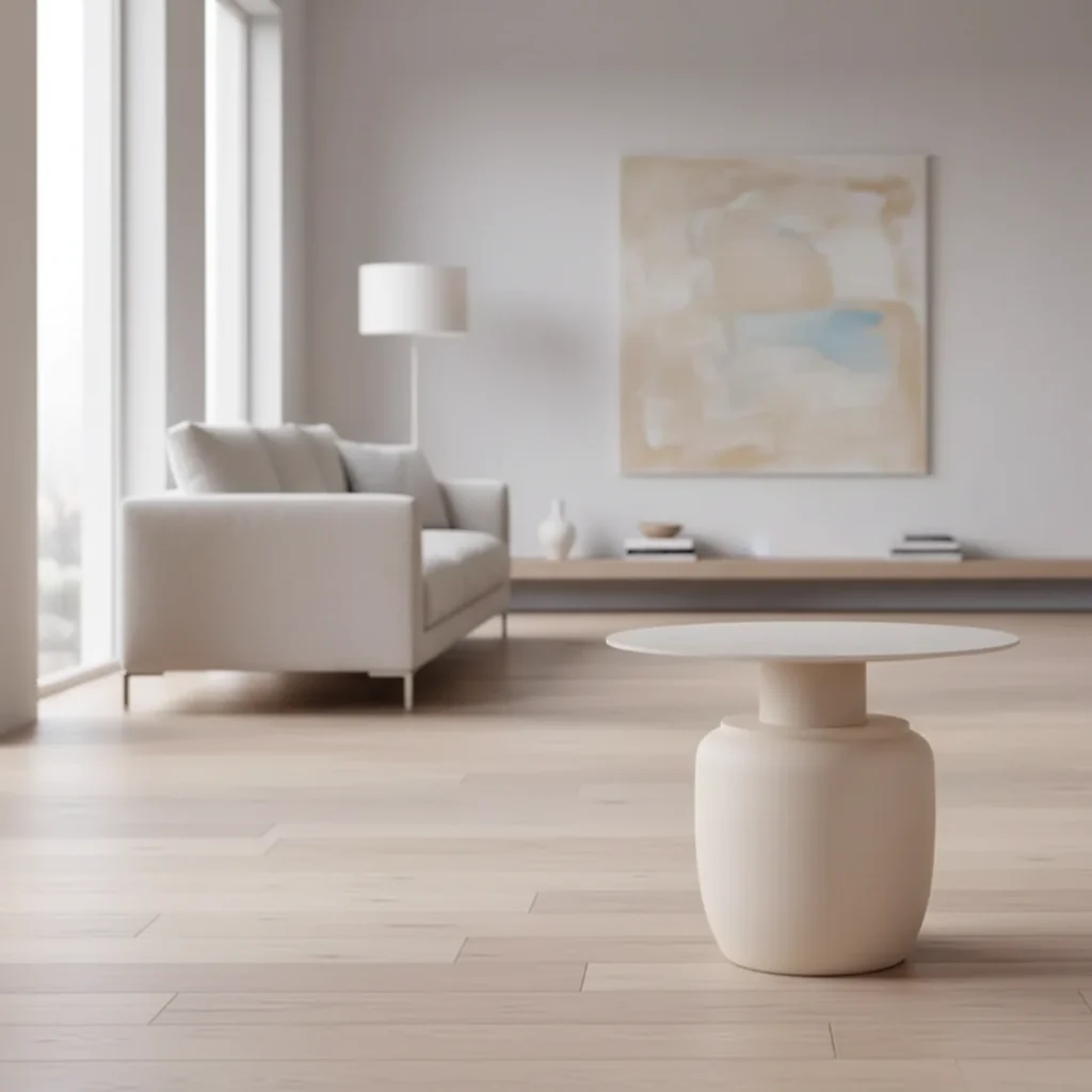 Tall Ceramic Side Table - Beige