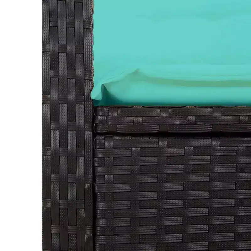 vidaXL Reclining Patio Bench with Cushions Seat Poly Rattan