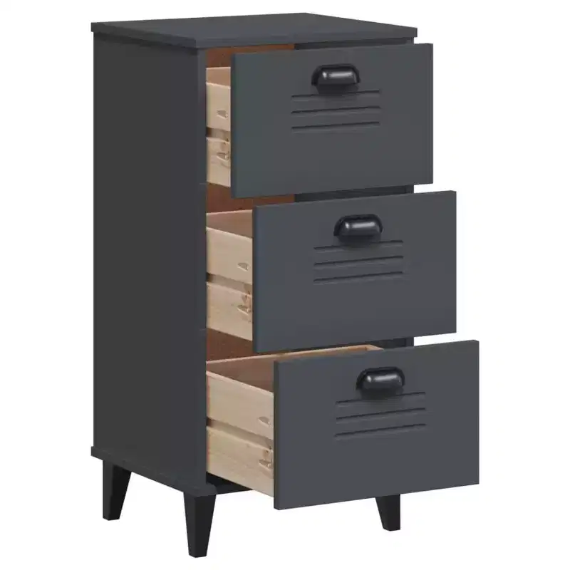 Bedside Cabinet Accent End Table Bedroom Furniture Solid Wood Pine