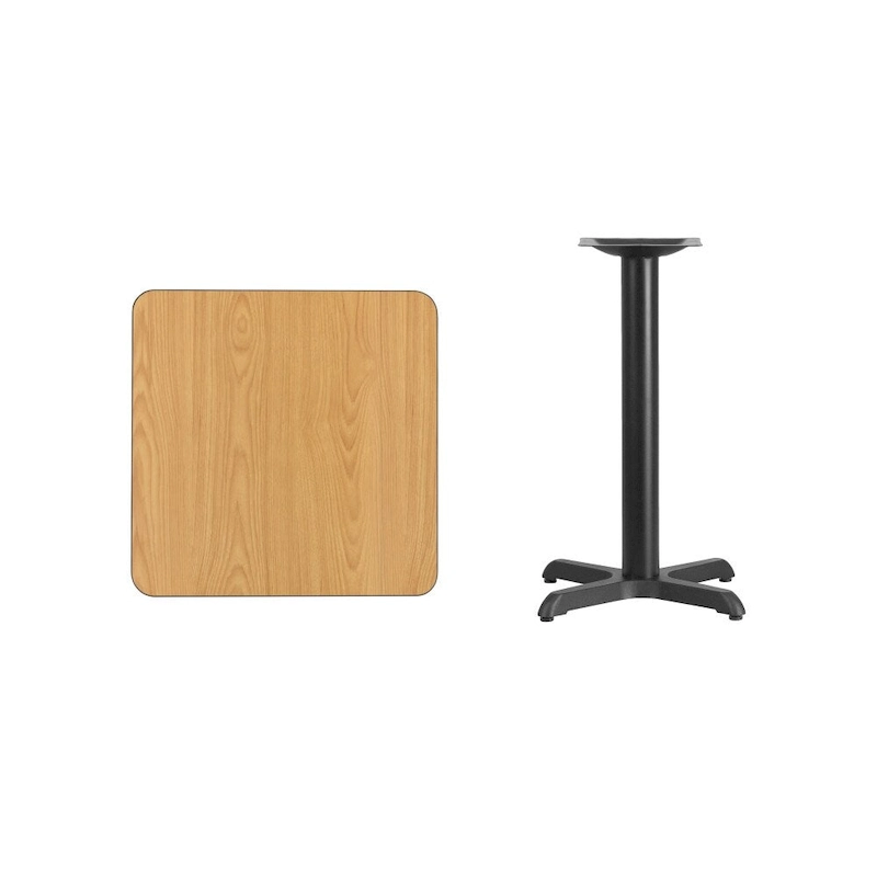 24 Square Laminate Table Top with 22 x 22 Table Height Base - 24W x 24D x 31.125H - 24W x 24D x 31.125H