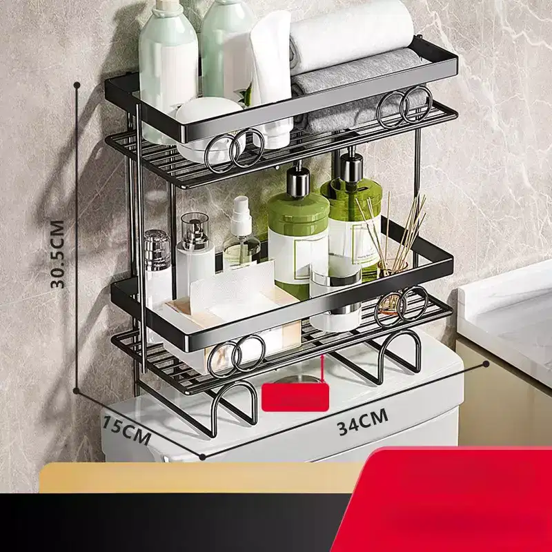 Over The Toilet Storage Multifunctional Over Toilet Bathroom Organizer No Drilling Over Toilet Bathroom Shelf for Space-Saving