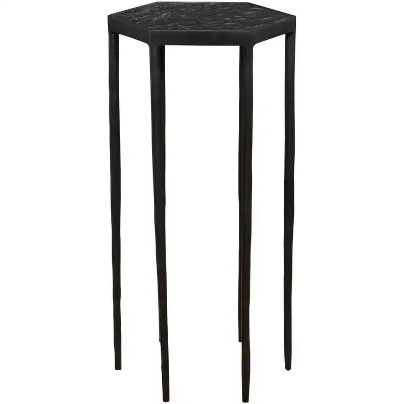 Uttermost Aviary 11 3/4 Wide Black Hexagonal Accent Table