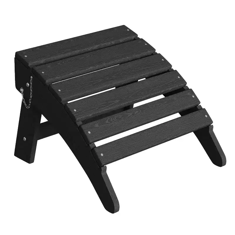 HDPE Folding Adirondack Ottoman - All-Weather Outdoor Footrest for Patio, Deck & Poolside (1-Piece, Standard Size)