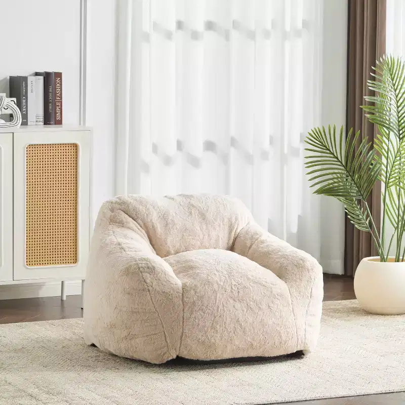 Christopher Knight Home Maegan Indoor Modern Cozy Faux Fur Bean Bag with Backrest