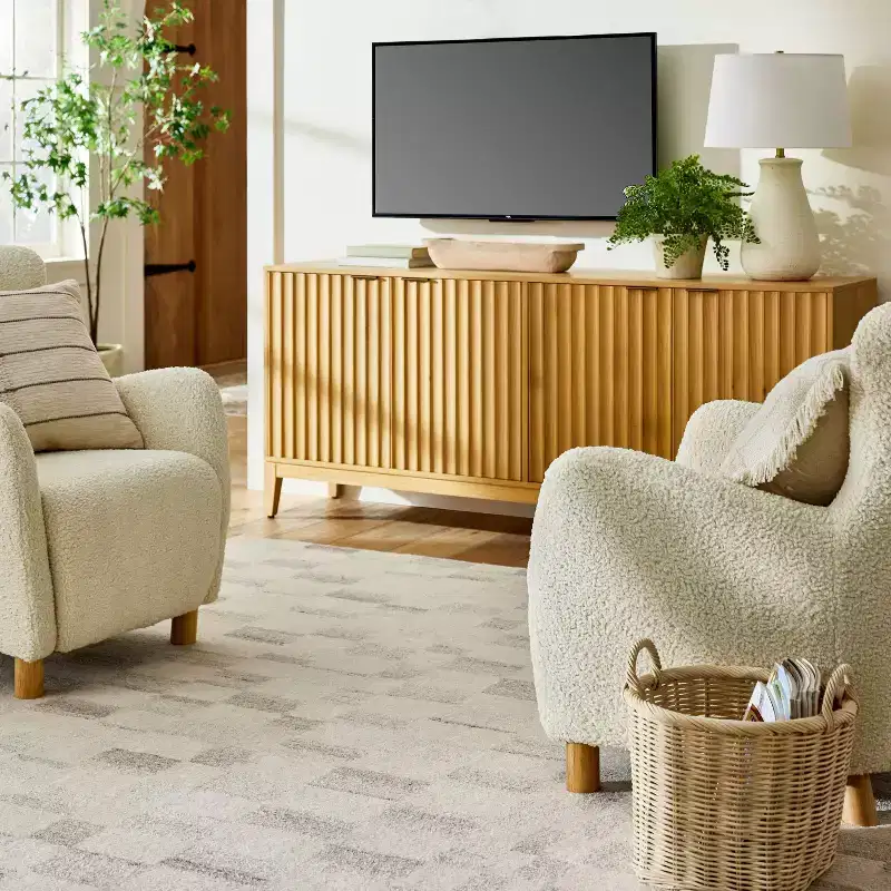 Scalloped TV Stand for TVs up to 70