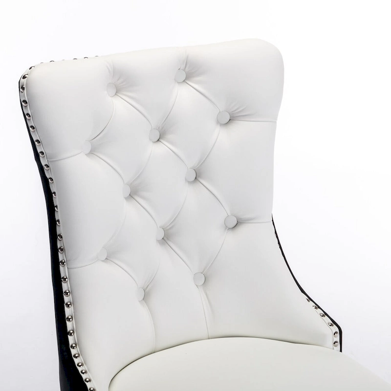 High-end Tufted Upholstered Nailhead Trim Dining Chair, Set of 2