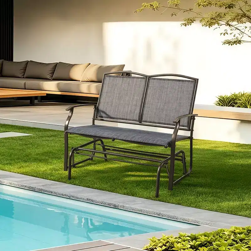 Yaheetech Patio Swing Glider Bench with Steel Frame