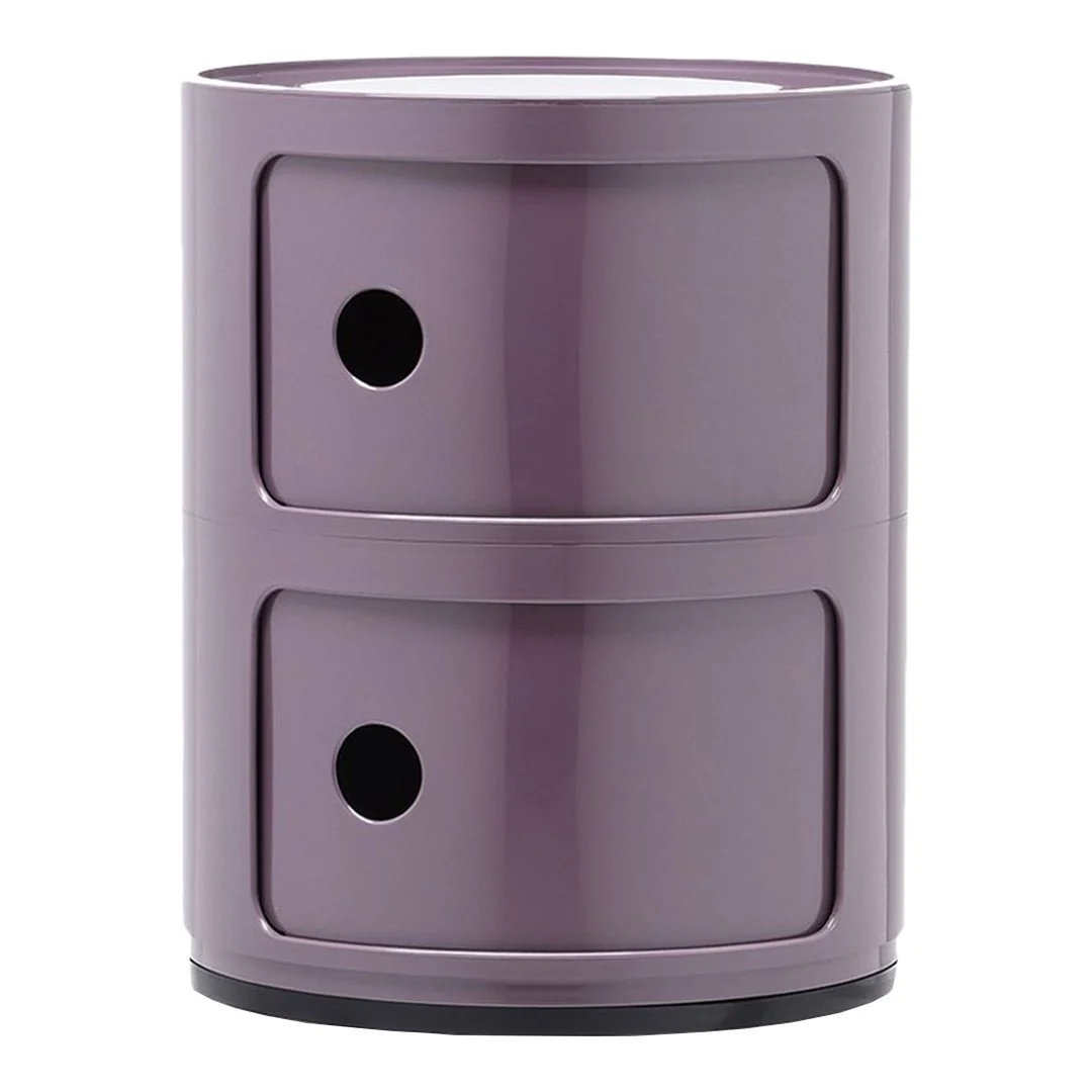 Modular Plastic Stackable Storage Tower with Round 2-Door Design for Bedroom or Living Room
