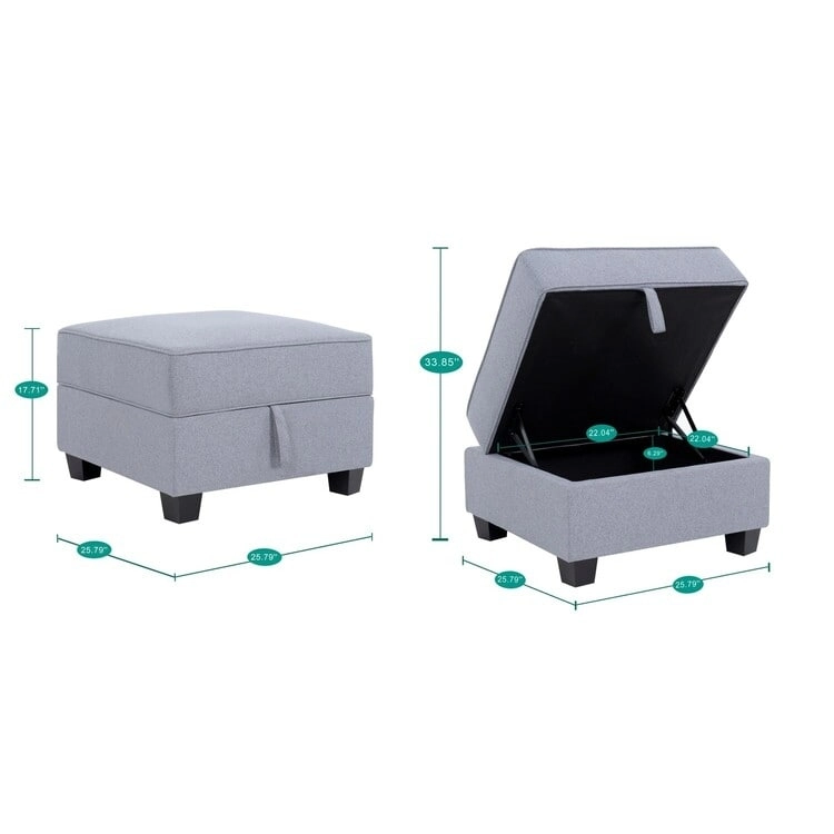 Modern DIY Convertible Modular Sectional Ultimate Sofa Collection - Optional Ottoman Middle and Armrest Modules