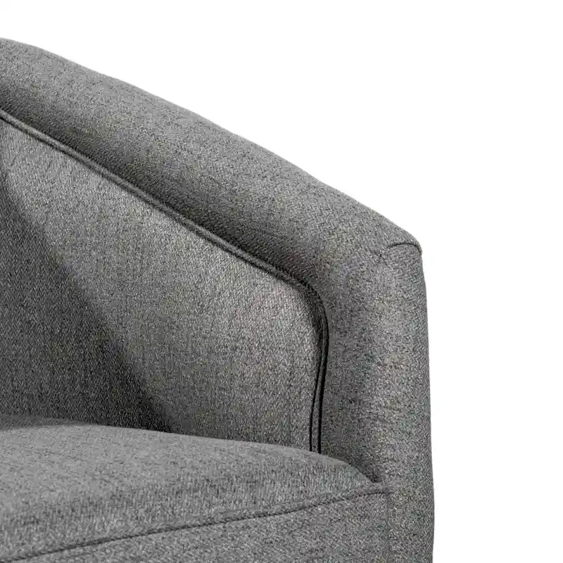 Traditional Club Style Upholstered Accent Chair with 360 Swivel Metal Base
