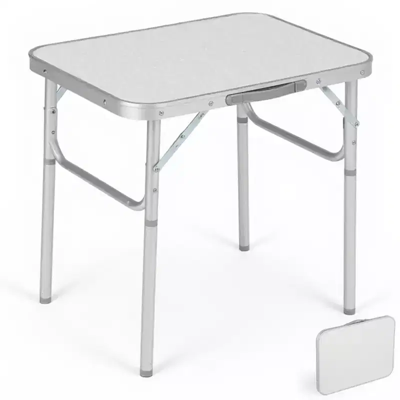 Aluminum Frame MDF Board Table, Modern Work Desk, Compact Home Office Table