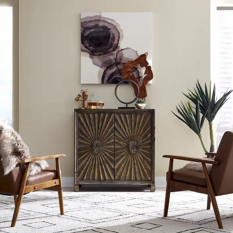 Chaucer Aged Whiskey 2 Door Wine Accent Cabinet