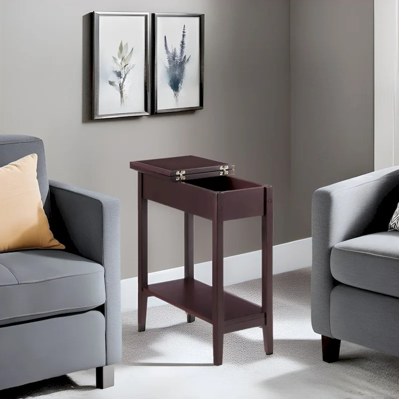 Stylish Slim End Table, Narrow Nightstand, and Skinny Bedside Table