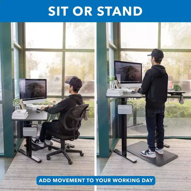 Electric Height Adjustable Desk for Corners, Automatic Standing Desk with Smooth Ergonomic Height Adjustment from 28.3 to 47.2