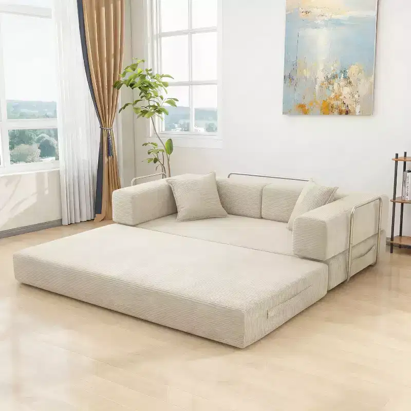 Dyonery Multi-functional Corduroy Sofa Bed, Floor Sofa, High-Resilience Slow-Returning Fill, No Installation Required, Suitable for Living Room