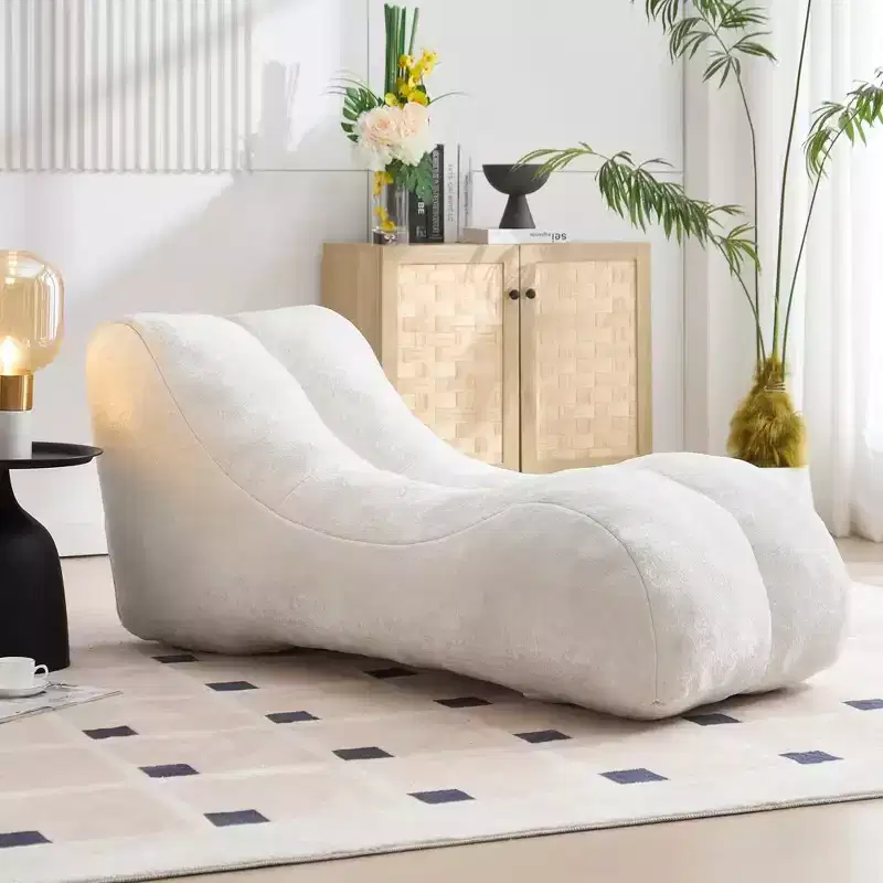 Chaise Lounge for Yoga, S Curved Bean Bag Chair, Comfy Chaise Lounge Filled with Soft Sponge, Floor Boneless Reading Sofa for Living Room Bedroom