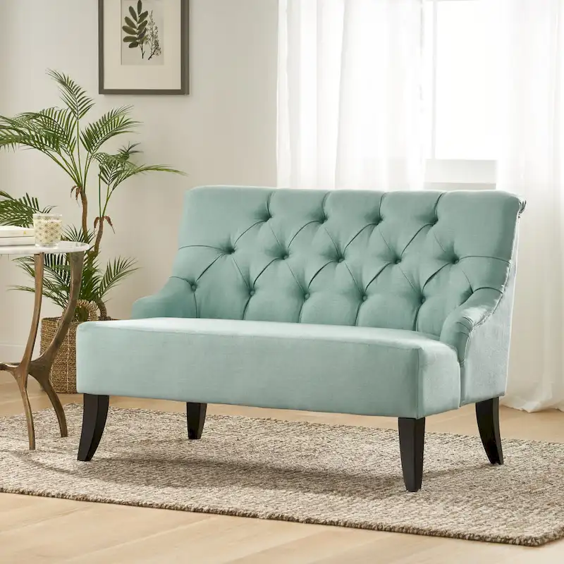 Nicole Polyester Blend Fabric Settee by Christopher Knight Home - 29.25L x 43.75W x 30.50H