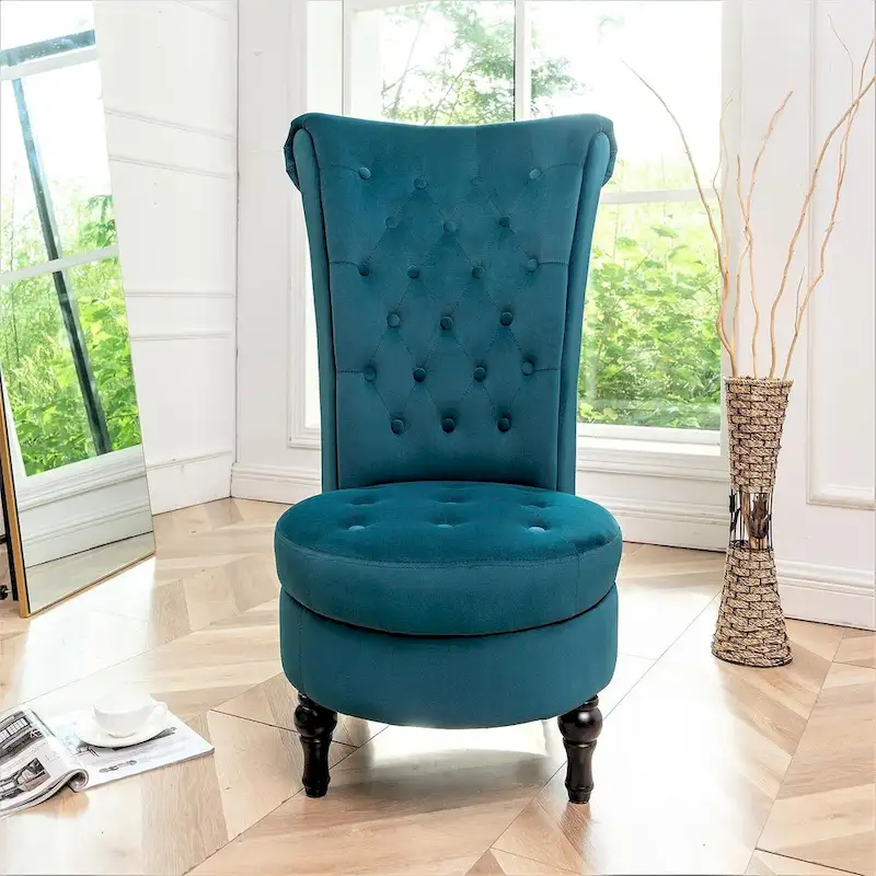Gosser 20 Wide Velvet High Back Vanity Chair