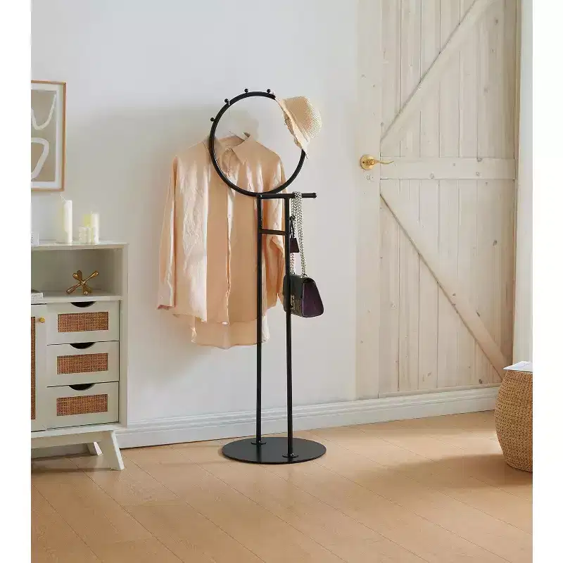 Valet Clothes Stand with Storage Tray, Towel Rack, Blanket Drying Holder for Bedroom, Laundry Room & Bathroom