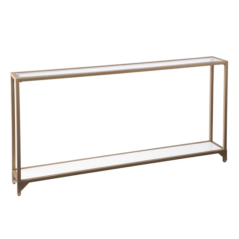Clear Glass Top Console Table, Metal Frame, Gold / Black / Silver