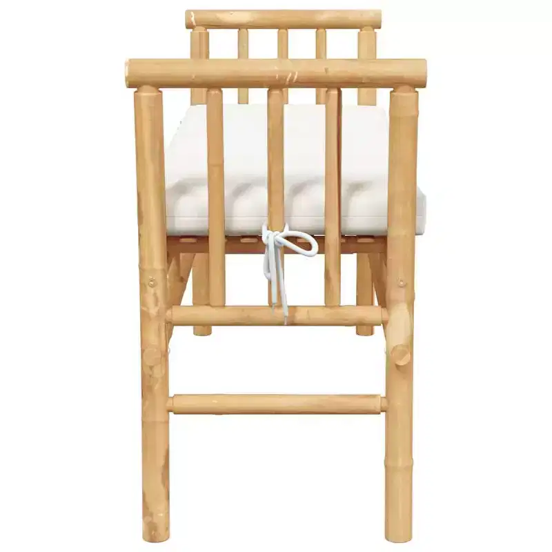 vidaXL Garden Bench with Cushion Brown 43.31 x 14.96 x 25.59 in Bamboo
