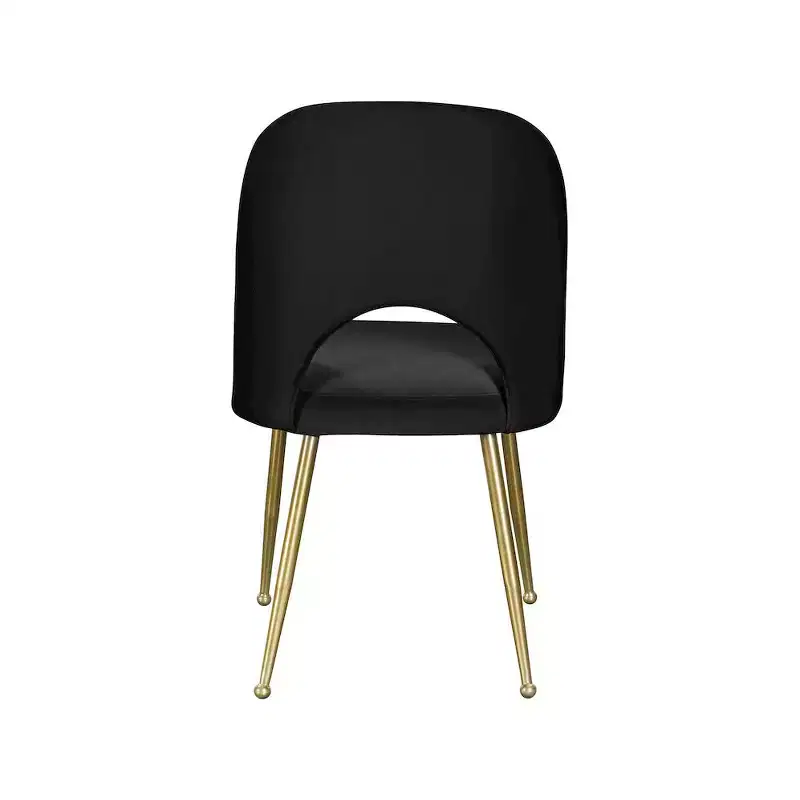Meridian Furniture Logan Black Velvet Dining Chair, Set of 2