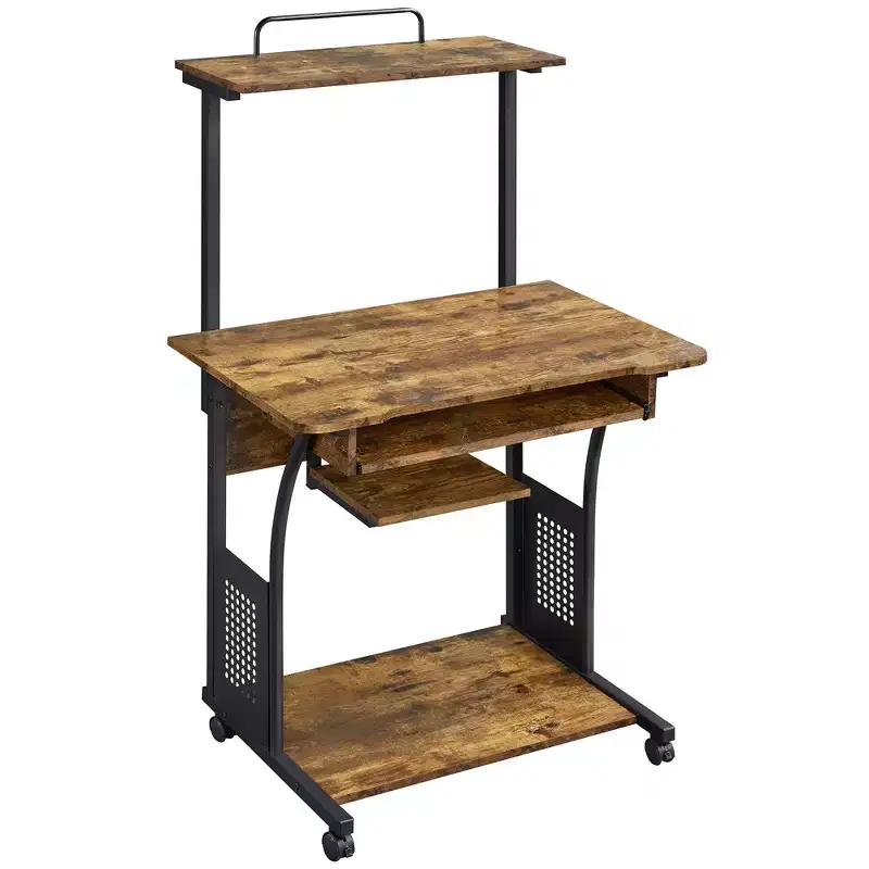 Computer Desk with Printer Shelf, Keyboard Tray & Storage Rack – 52