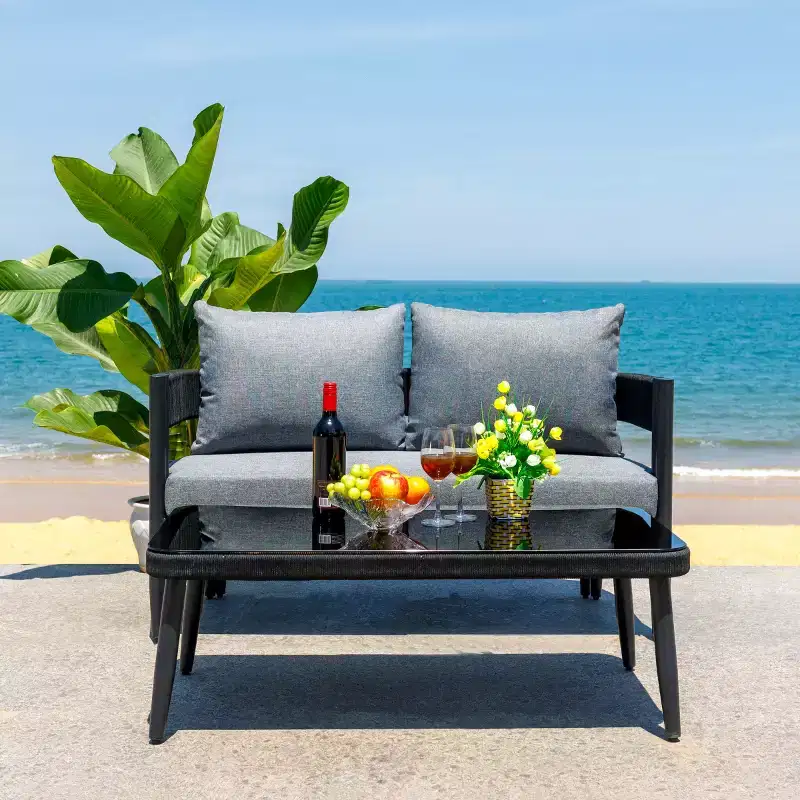 Viola Bench+Table Patio Set - Indoor/Outdoor - PAT7751 - Safavieh