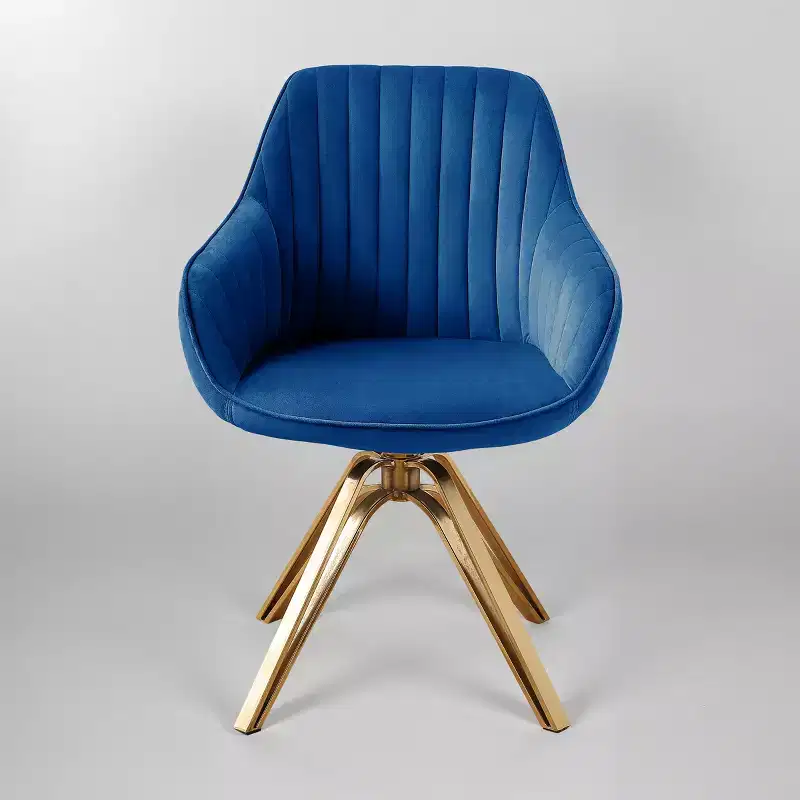 Art Leon Comfortable Velvet Swivel Accent Armchair with Golden Legs