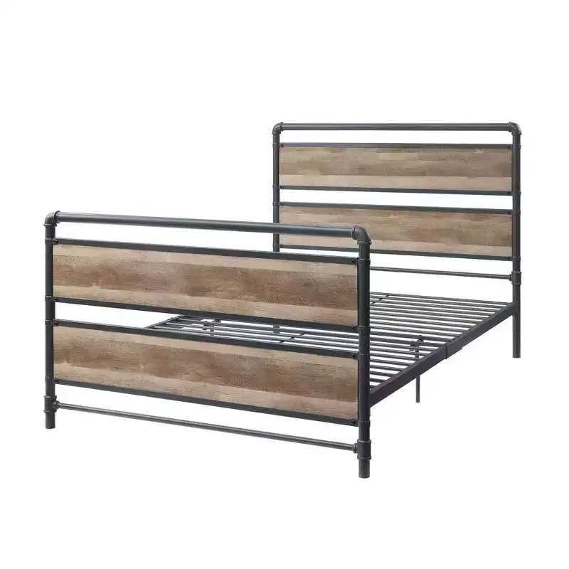 Brantley 78 Full Bed Antique Oak and Sandy Gray - Acme Furniture