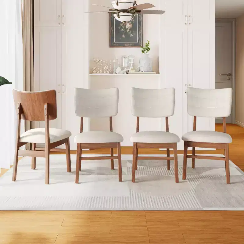 GDFStudio Peterson Upholstered Dining Chairs Set of 4 with Sturdy Rubberwood Frame