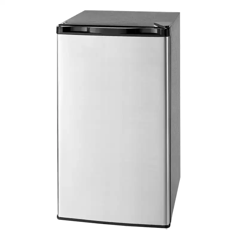 VEVOR Mini Fridge, 3.2 Cu.Ft, Single Door Compact Refrigerator, Glass Shelf, Energy Efficient Small Refrigerator, Reversible Door, Silver