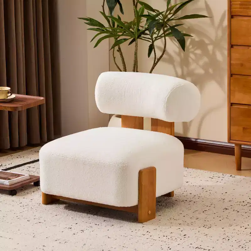 27.25-Inch Modern Boucle Lounge Chair with Solid Wood Frame, Soft Upholstery, for Various Rooms
