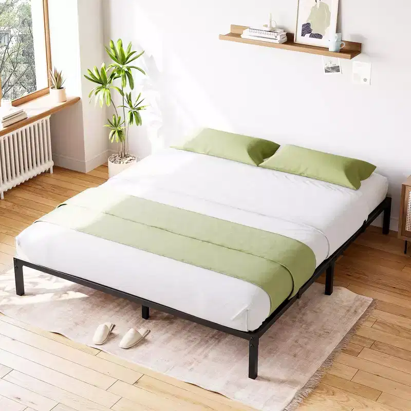 14/16 in Queen Bed Frame, No Box Spring Needed, Sturdy Metal Platform Frame, Easy Assembly, Strong Bearing Capacity, Noise-Free