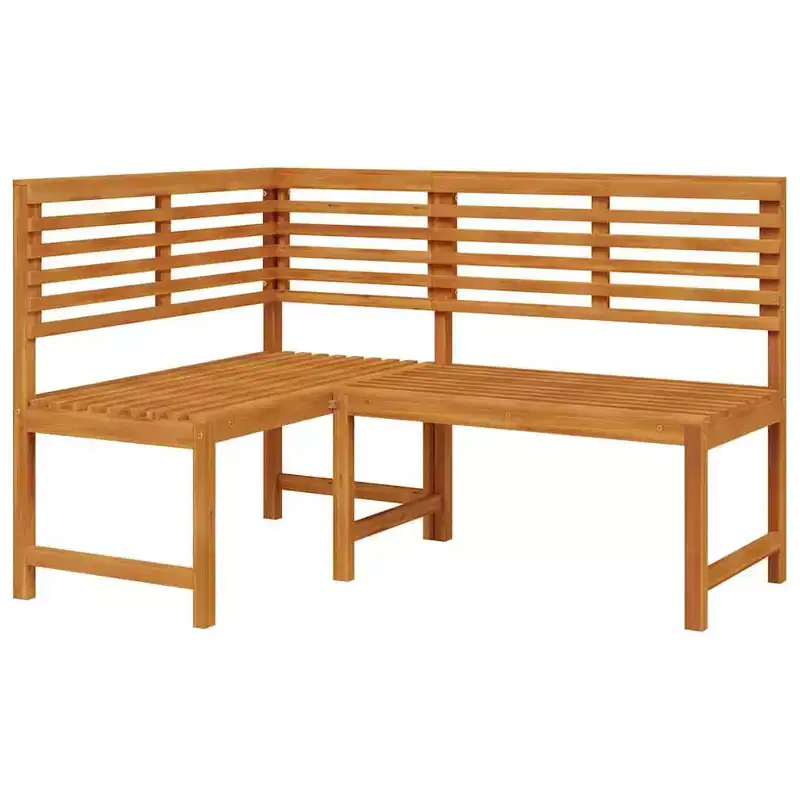 vidaXL Patio Corner Bench, Outdoor Wooden Bench, Solid Acacia Wood