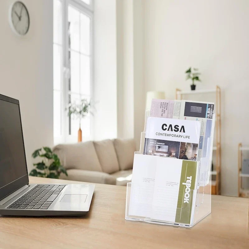 Acrylic Clear Literature Holder & Brochure Display Stand