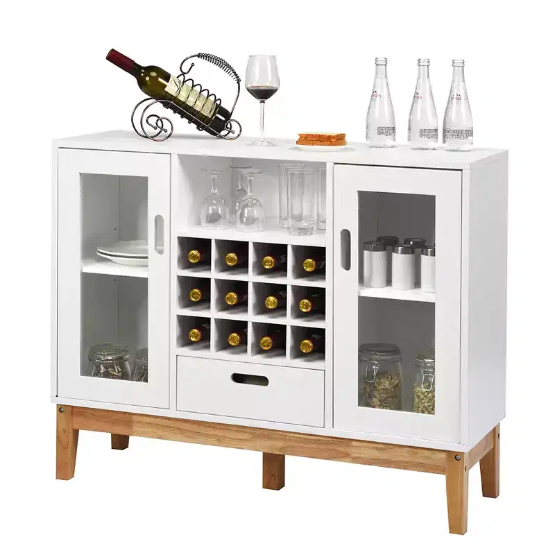 Wood Storage Cabinet w/ Rack & Drawer